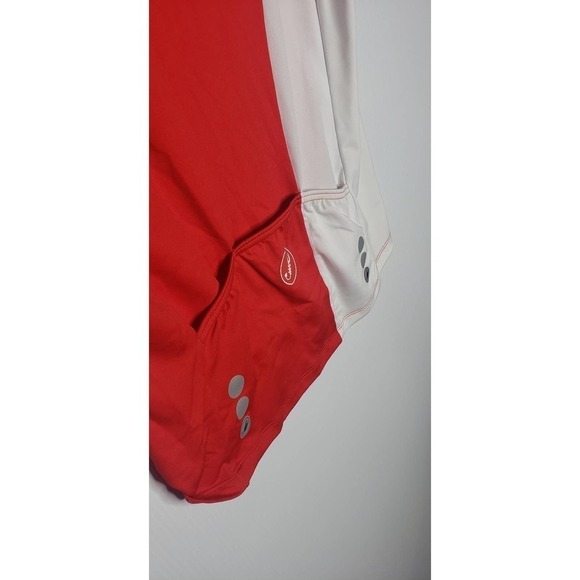 Castelli 1/4 Zip Red White Cycling Jersey Short Sleeve 3 Pocket Large Biking Top - Picture 9 of 9